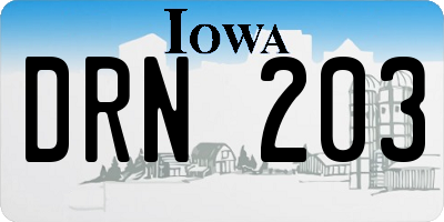 IA license plate DRN203