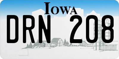 IA license plate DRN208