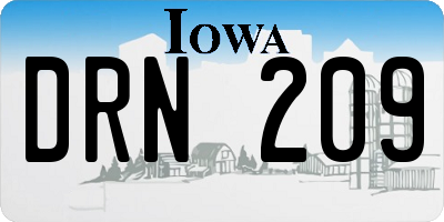 IA license plate DRN209