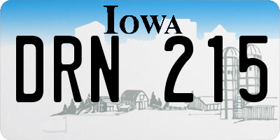 IA license plate DRN215