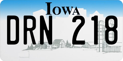 IA license plate DRN218