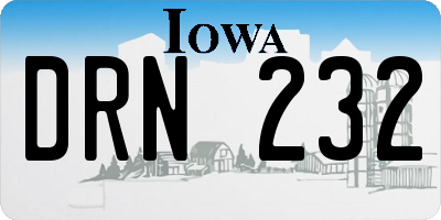 IA license plate DRN232