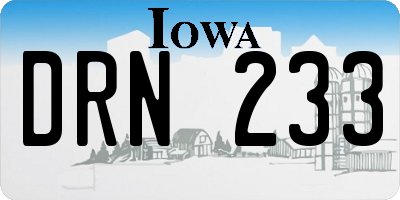IA license plate DRN233