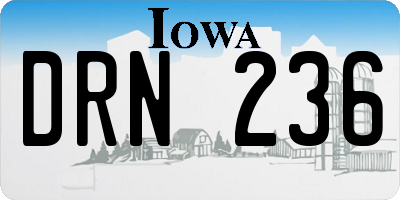 IA license plate DRN236