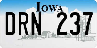 IA license plate DRN237