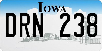 IA license plate DRN238