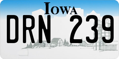 IA license plate DRN239