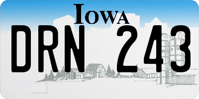 IA license plate DRN243