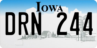 IA license plate DRN244