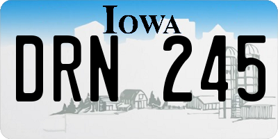 IA license plate DRN245