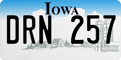 IA license plate DRN257
