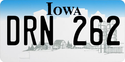 IA license plate DRN262