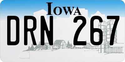 IA license plate DRN267