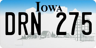 IA license plate DRN275
