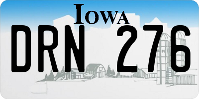 IA license plate DRN276