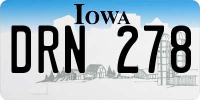 IA license plate DRN278