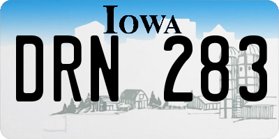IA license plate DRN283