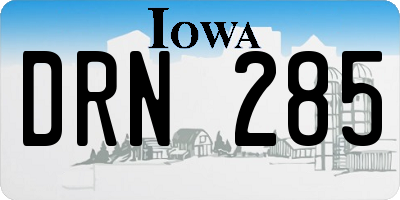 IA license plate DRN285
