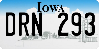 IA license plate DRN293