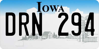 IA license plate DRN294
