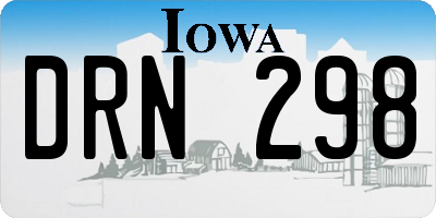 IA license plate DRN298