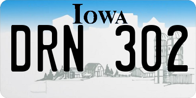 IA license plate DRN302