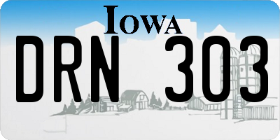 IA license plate DRN303
