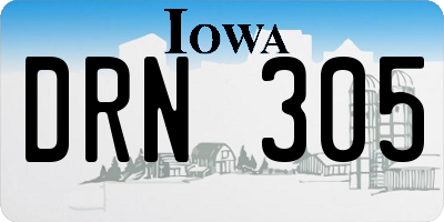 IA license plate DRN305