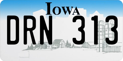 IA license plate DRN313