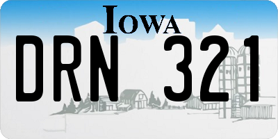 IA license plate DRN321