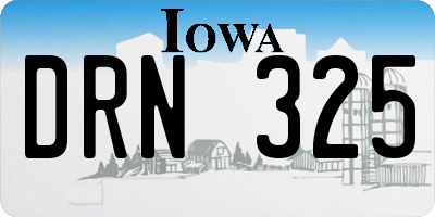 IA license plate DRN325
