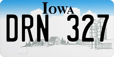 IA license plate DRN327