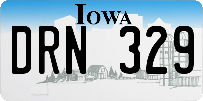 IA license plate DRN329