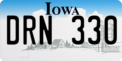 IA license plate DRN330