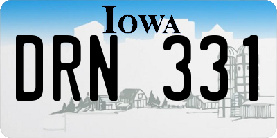 IA license plate DRN331
