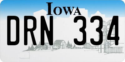 IA license plate DRN334