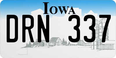 IA license plate DRN337