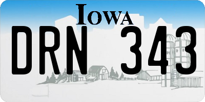 IA license plate DRN343