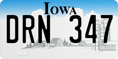 IA license plate DRN347