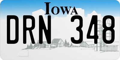IA license plate DRN348
