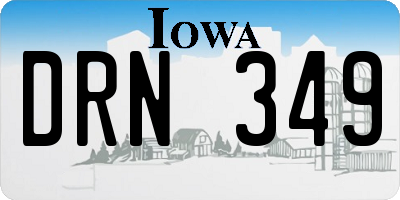 IA license plate DRN349
