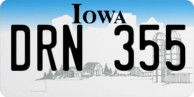 IA license plate DRN355