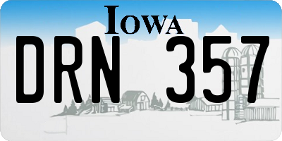IA license plate DRN357
