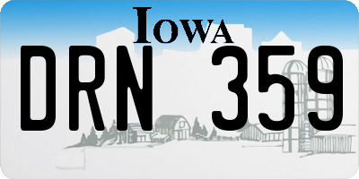 IA license plate DRN359