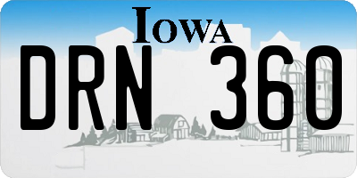 IA license plate DRN360