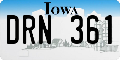 IA license plate DRN361