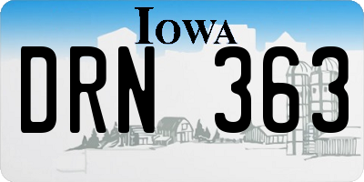IA license plate DRN363