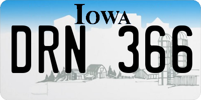 IA license plate DRN366