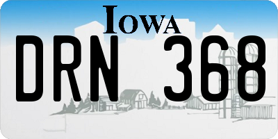 IA license plate DRN368