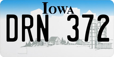 IA license plate DRN372